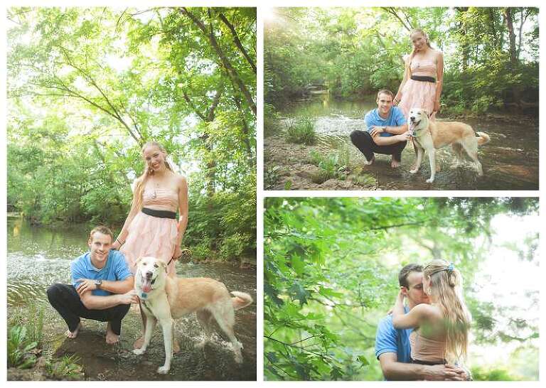 Shawnee Mission Park engagement photographer session with dog