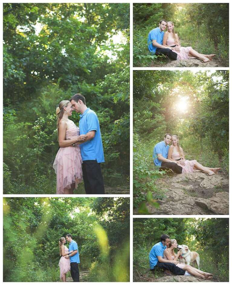 Shawnee Mission Park engagement photographer session with dog