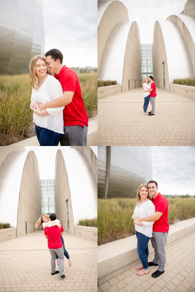 Couple at their engagement session in Kansas City near Kauffman center with Kansas City best photographer Susy photo