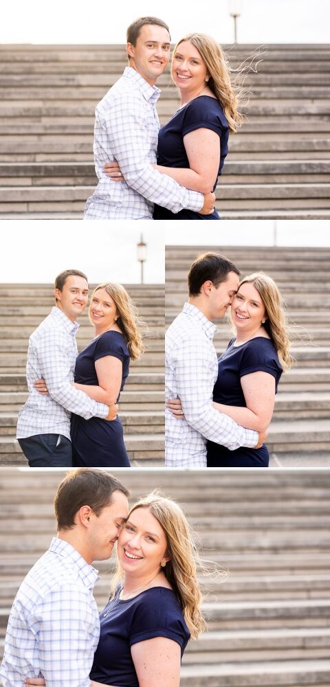 Couple at their engagement session in Kansas City mo downtown liberty memorial with Kansas City best photographer Susy photo