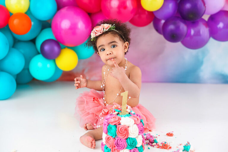 Cake Smash Photographer Kansas City Babies First Birthday pictures Color run Top 10 Cake Smash Themes